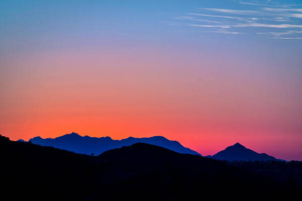 Sunset In Topanga Canyon Art Print featuring the photograph The Perfect Gradient. by Wasim Muklashy