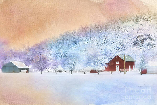 Red Barn Art Print featuring the photograph The Red Barn by Betty LaRue