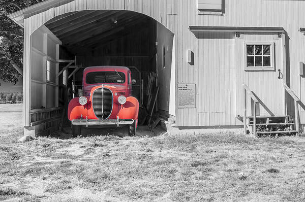 Red Truck Art Print featuring the photograph The Red Truck by Cathy Kovarik