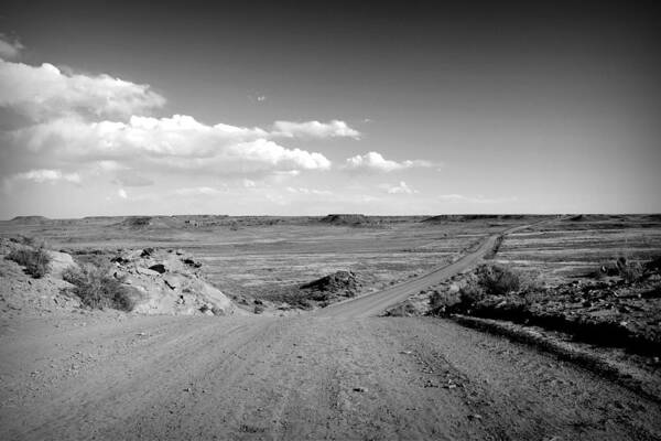 The Art Print featuring the photograph The Road To Chaco bw by Elizabeth Sullivan