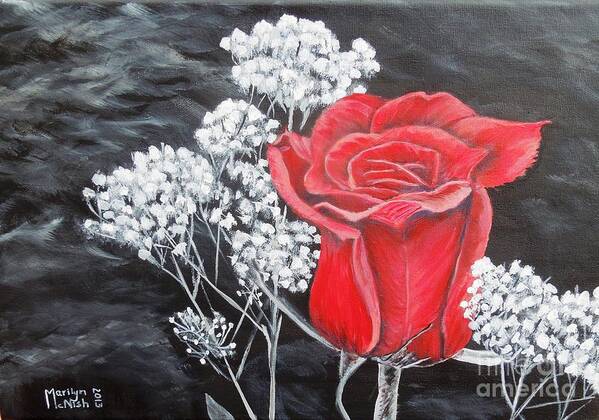 Rose Art Print featuring the painting The rose by Marilyn McNish