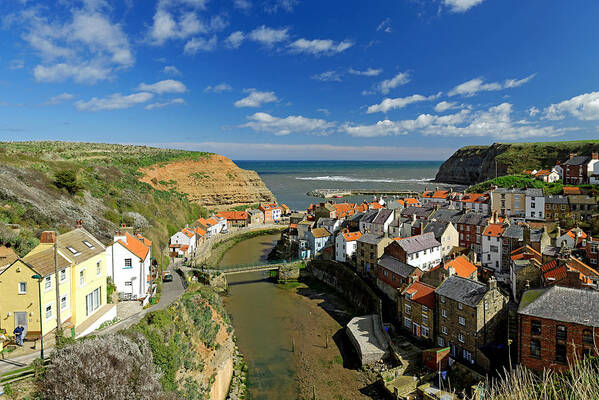 Britain Art Print featuring the photograph The Seaside Village of Staithes by Rod Johnson