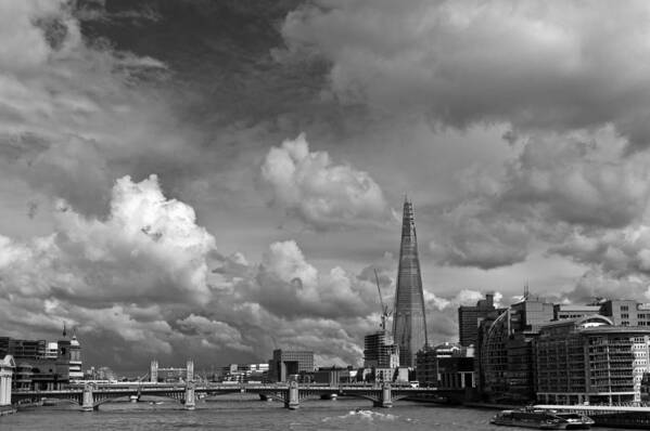 Shard Art Print featuring the photograph The Shard at Southwark black and white by Gary Eason