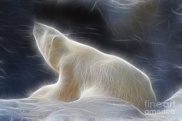Animal Art Print featuring the digital art The Spirit of The Polar Bear by Teresa Zieba