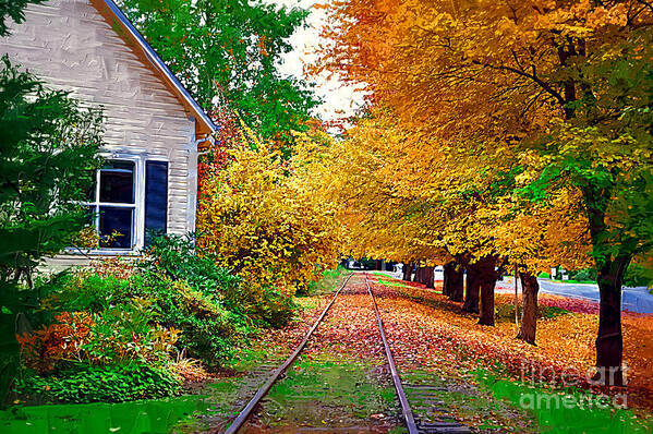 Autumn Foliage Art Print featuring the painting The Tracks by Kirt Tisdale