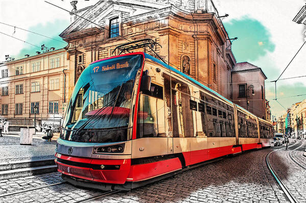 Prague Art Print featuring the photograph The Tram of Wishes. Prague by Jenny Rainbow