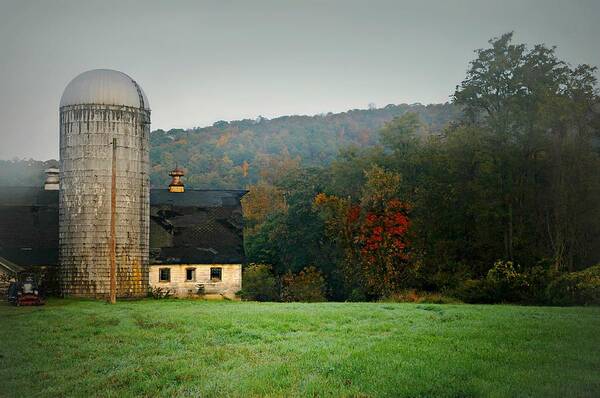 Connecticut Landscape Art Print featuring the photograph The White Silo by Diana Angstadt