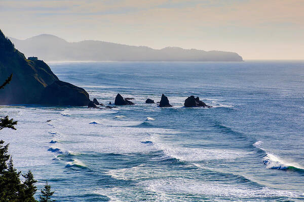 Cape Meares Art Print featuring the photograph Three Arches by Dennis Bucklin