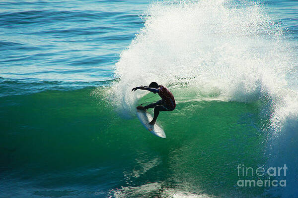 Surfing Art Print featuring the photograph Throwing Light by Paul Topp