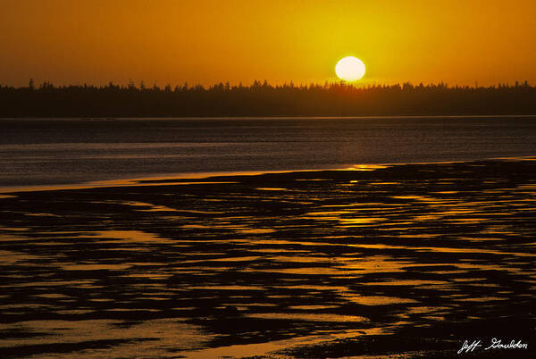 Background Art Print featuring the photograph Tidal Pattern at Sunset by Jeff Goulden