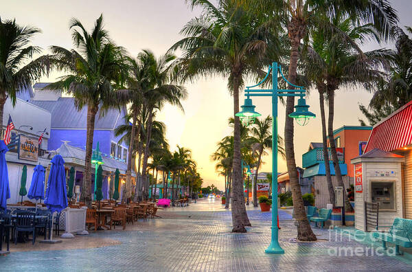 Fort Myers Beach Art Print featuring the photograph Times Square Fort Myers Beach by Timothy Lowry