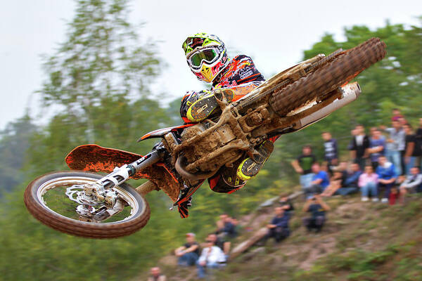 Whip Art Print featuring the photograph Tony Cairoli Whip Look - Maggiora Mx Opening by Stefano Minella