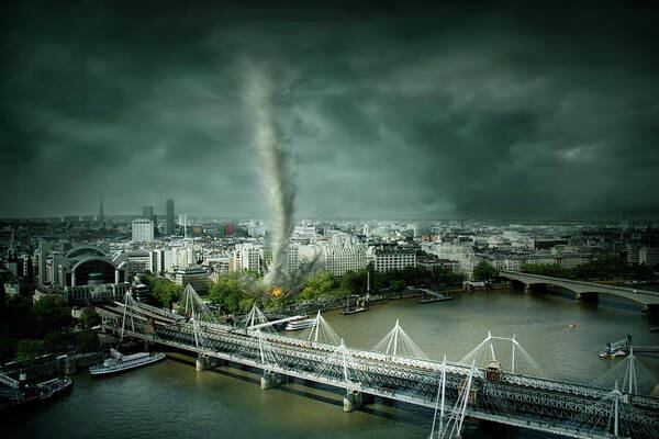 Problems Art Print featuring the photograph Tornado Rolling Through London, United by Chris Clor