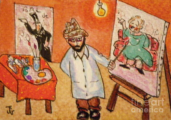 Toulouse- Lautrec Art Print featuring the painting Toulouse at his Easel by Joyce Gebauer