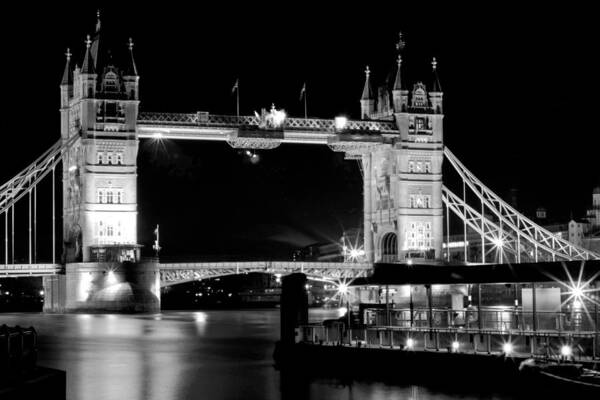 Tower Bridge Art Print featuring the photograph Tower Bridge at Night by Maj Seda