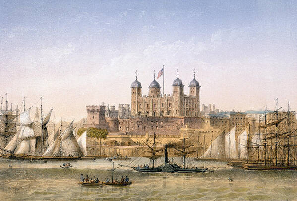 The Tower Of London Art Print featuring the painting Tower Of London, 1862 by Achille-Louis Martinet