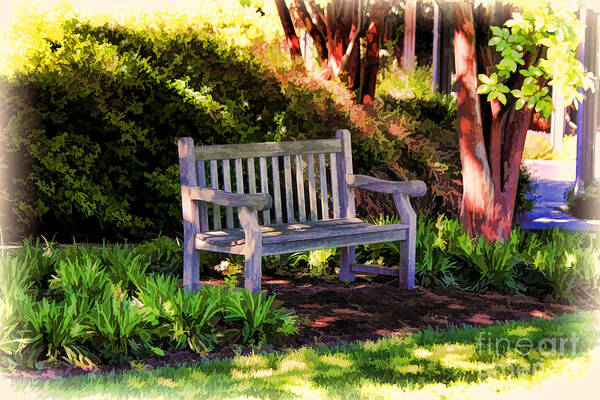 Bench Art Print featuring the photograph Tranquility in the Park by Ola Allen