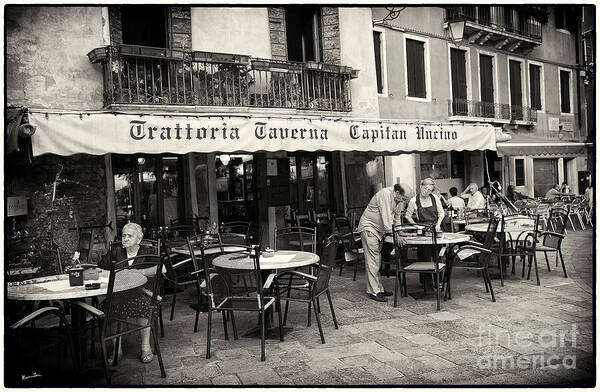 Venice Art Print featuring the photograph Trattoria in Venice by Madeline Ellis