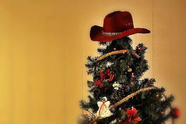 Christmas Art Print featuring the photograph Tree Topper Texas Style by Nadalyn Larsen