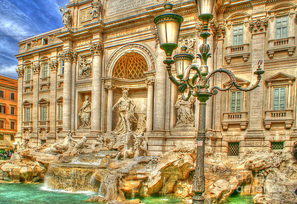 Fountain Art Print featuring the photograph Trevi Fountain in Rome by David Birchall
