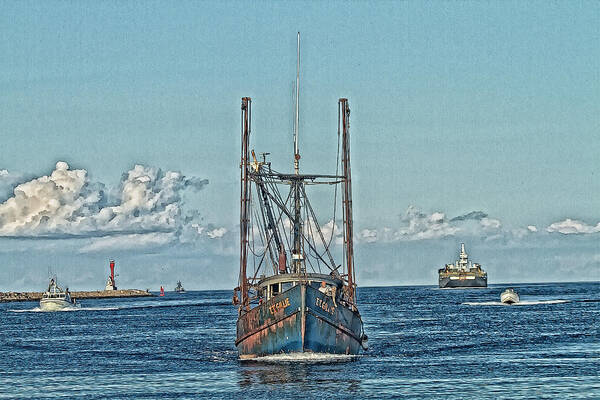 Old Fishing Trawler Art Print featuring the photograph T.T. Gillie Entering The Cape Cod Canal by Constantine Gregory