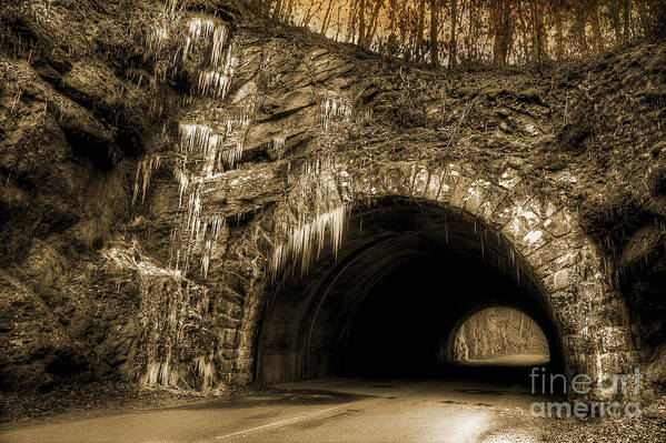 Tunnel Art Print featuring the photograph Tunnel Through The Smokies by Michael Eingle