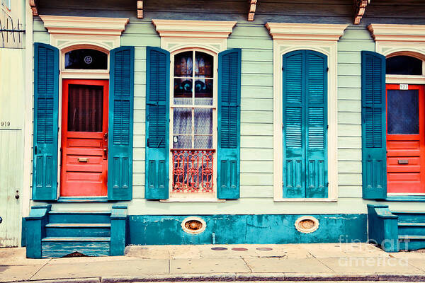 New Orleans Art Print featuring the photograph Turquoise Shutters by Sylvia Cook