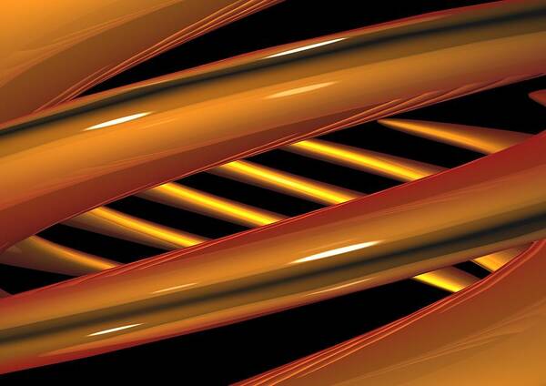  Art Print featuring the digital art Twisted Gold by Louis Ferreira