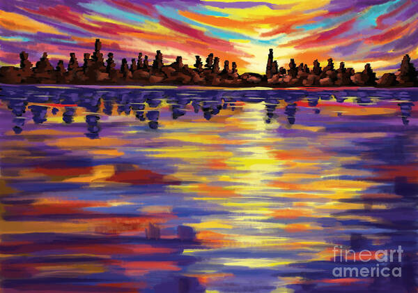 Sunset Art Print featuring the painting Tyler's Sunrise by Tim Gilliland