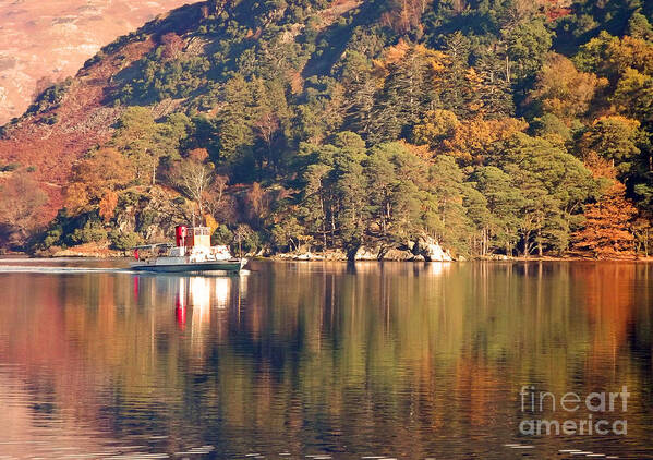 Ullswater Art Print featuring the photograph Ullswater steamer by Linsey Williams