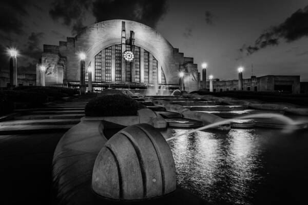 Union Art Print featuring the photograph Union Terminal at Night by Keith Allen