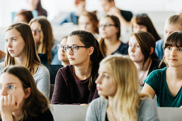 Education Art Print featuring the photograph University Students Attending Lecture by Tom Werner