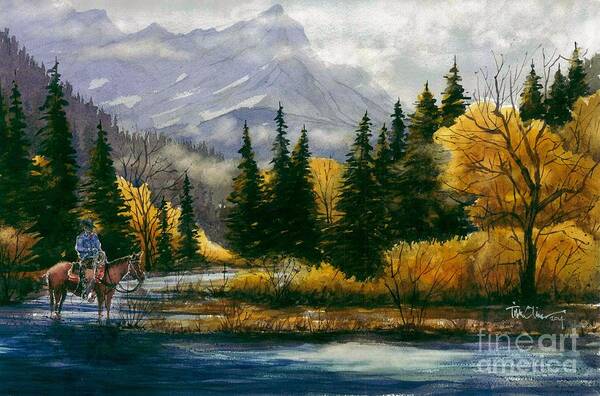  Art Print featuring the painting Up Cottonwood Creek by Tim Oliver