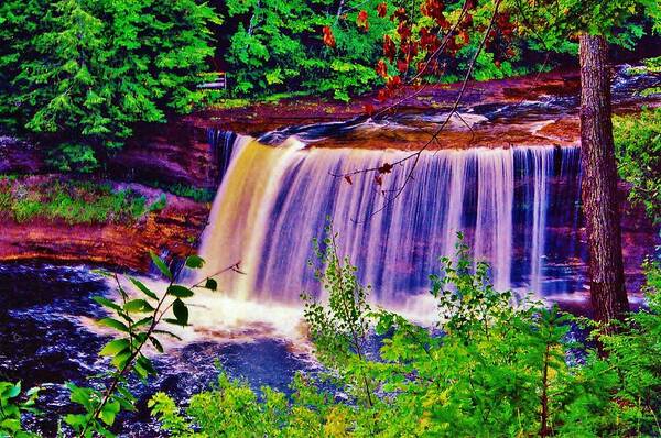 Tahquamenon Falls . Upper Pinsula Art Print featuring the photograph Upper Tahquamenon Falls by Daniel Thompson