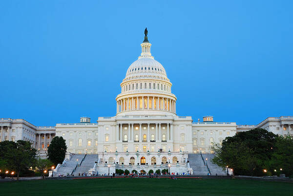 Government Art Print featuring the photograph US capitol in Washington DC. by Songquan Deng