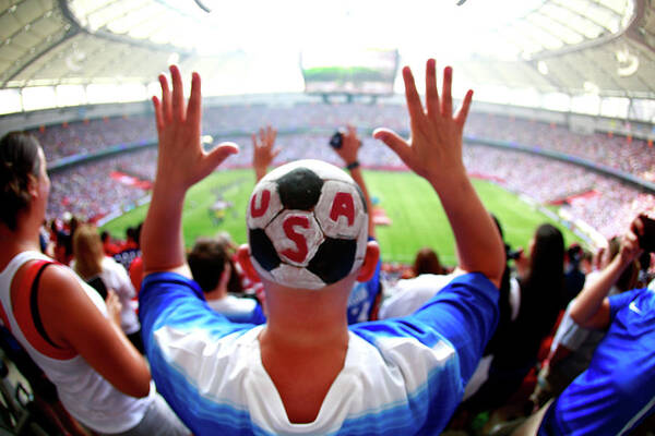 National Team Art Print featuring the photograph Usa V Japan Final - Fifa Womens World by Jeff Vinnick