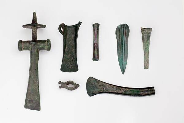 Axe Art Print featuring the photograph Variety Among Bronze Age Tools by Paul D Stewart