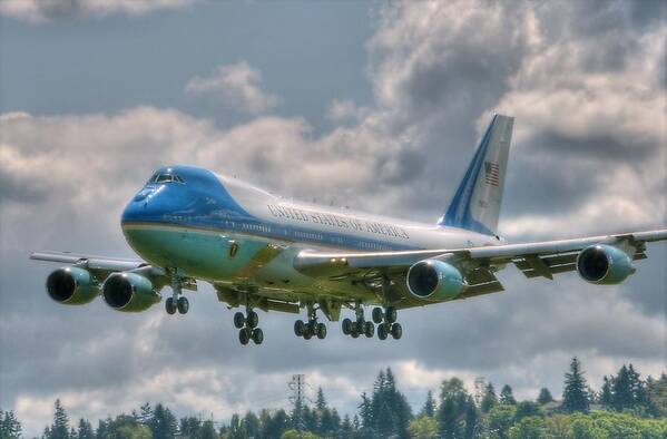 Air Force One Art Print featuring the photograph VC25 - Air Force One #1 by Jeff Cook