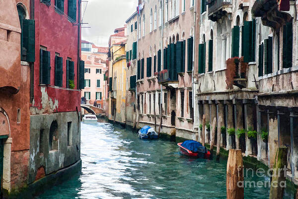 Venice Art Print featuring the digital art Venice roadway painted by Paul Quinn