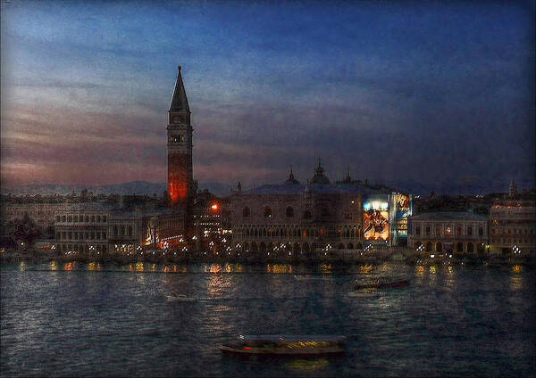 Venice Art Print featuring the photograph Venice by Night by Hanny Heim