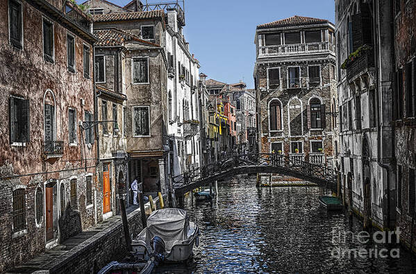 Yvenice Art Print featuring the photograph Venice Canal 5 by Paul and Helen Woodford