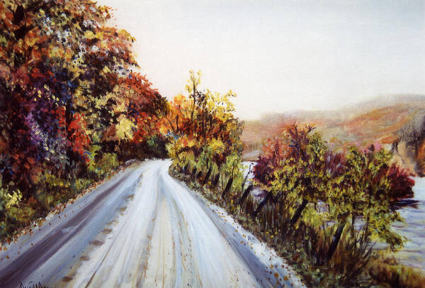 Vermont Road Art Print featuring the painting Vermont Road by Pamela Parsons