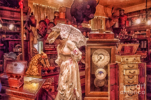Victorian Shop Art Print featuring the mixed media Victorian Shop by Mo T
