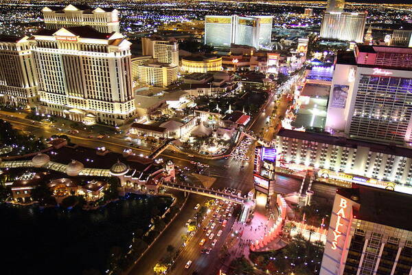Las Art Print featuring the photograph View from Eiffel Tower in Las Vegas - 01131 by DC Photographer