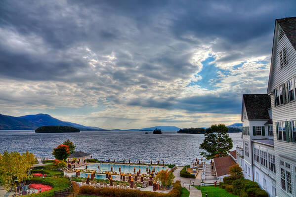 Adirondack's Art Print featuring the photograph View from the Balcony Suite - Sagamore Resort by David Patterson