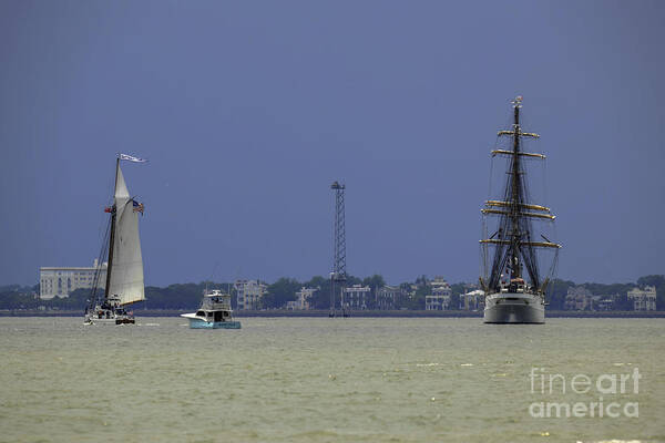 Tall Ships Art Print featuring the photograph Windward View of The Battery by Dale Powell