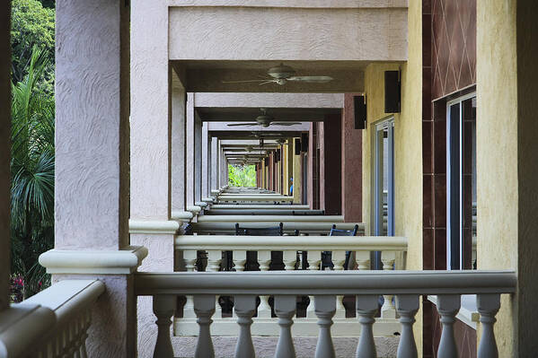 Architecture Art Print featuring the photograph View Through Balconys by Nick Mares