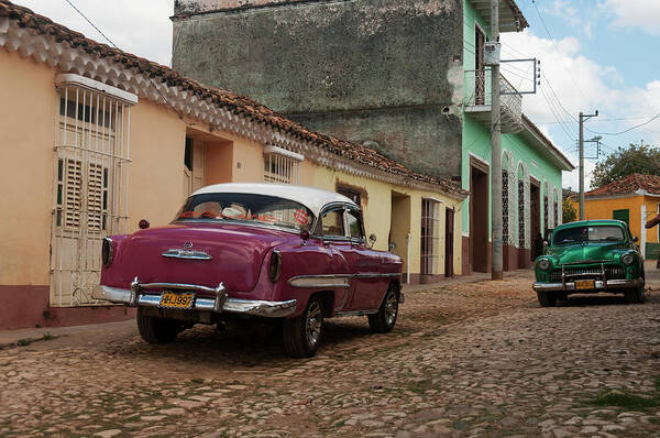 Latin America Art Print featuring the photograph Vintage American Cars In Cuba by John Elk Iii