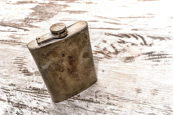 Whiskey Art Print featuring the photograph Vintage Flask by Olivier Le Queinec