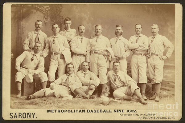 Sport Art Print featuring the photograph Vintage Photo of Metropolitan Baseball Nine Team in 1882 by Vintage Collectables